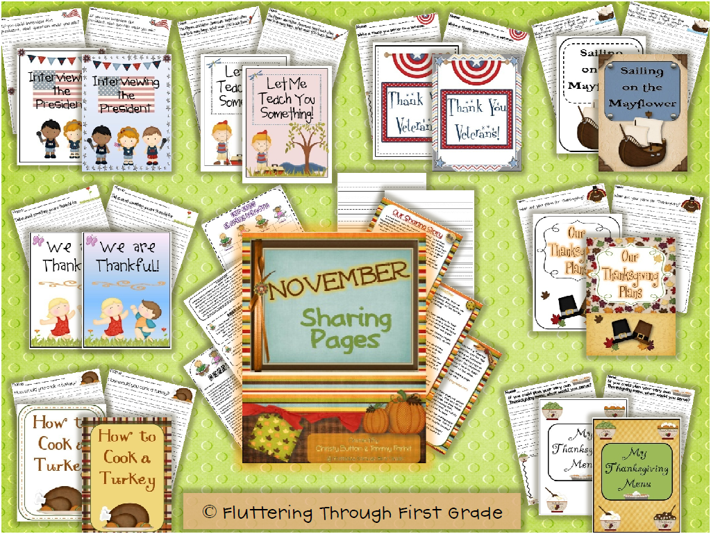 http://www.teacherspayteachers.com/Product/November-Writing-Pages-for-Class-Share-Time-297784