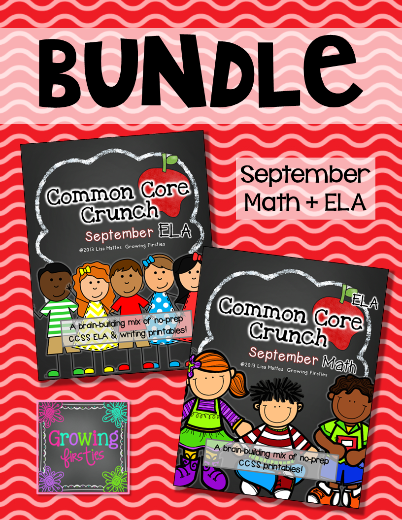 http://www.teacherspayteachers.com/Product/Common-Core-Crunch-September-ELA-CCSS-Printables-Growing-Firsties-737562