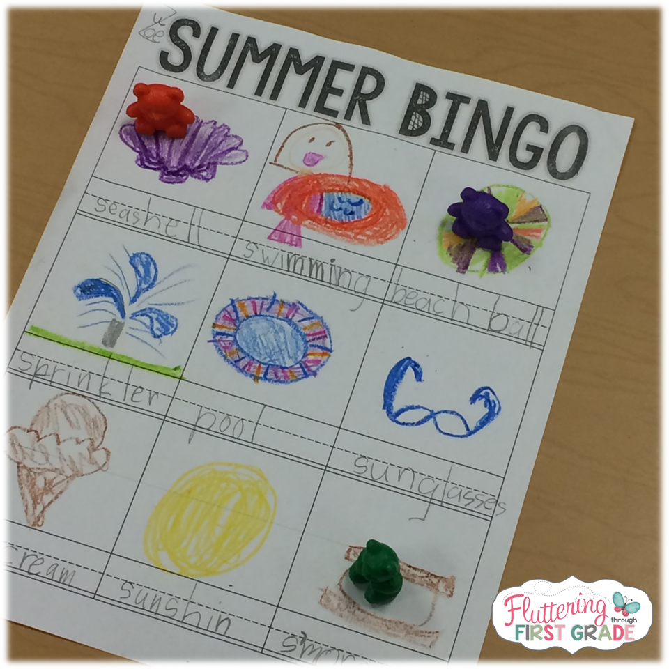 Summer Bingo. Last day of school activities for the classroom.