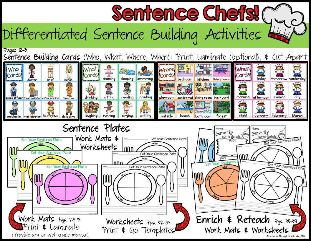 Sentence Chefs Differentiated sentence building activities for developing writers