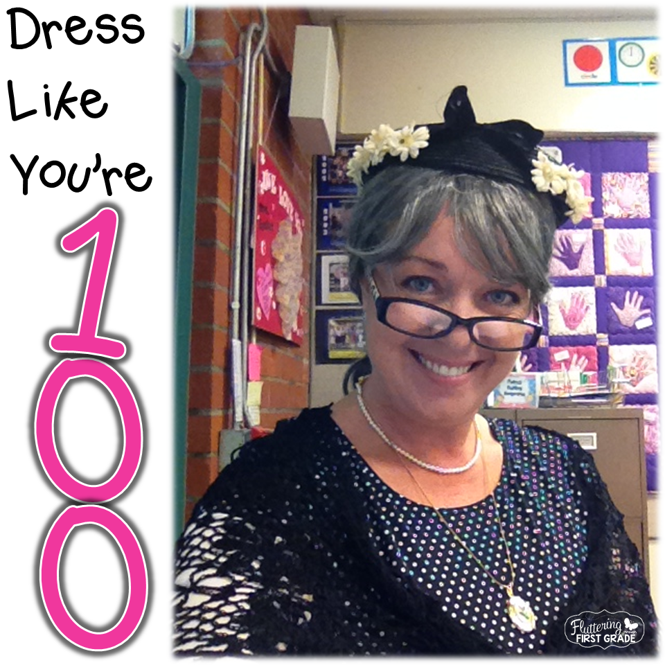 100th Day of School dress like you're 100 years old family lette