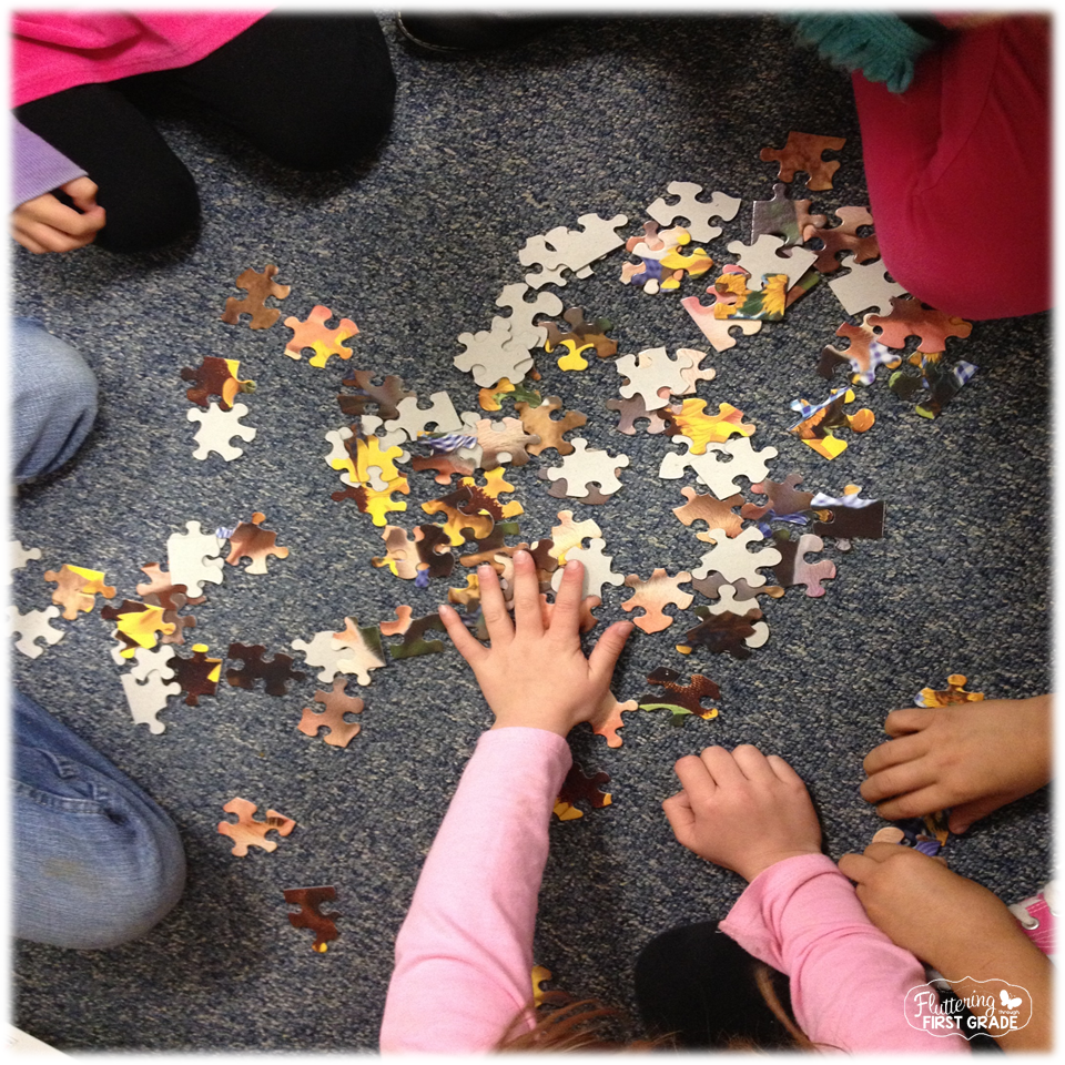 100th Day of School activities. Build a 100 piece puzzle.