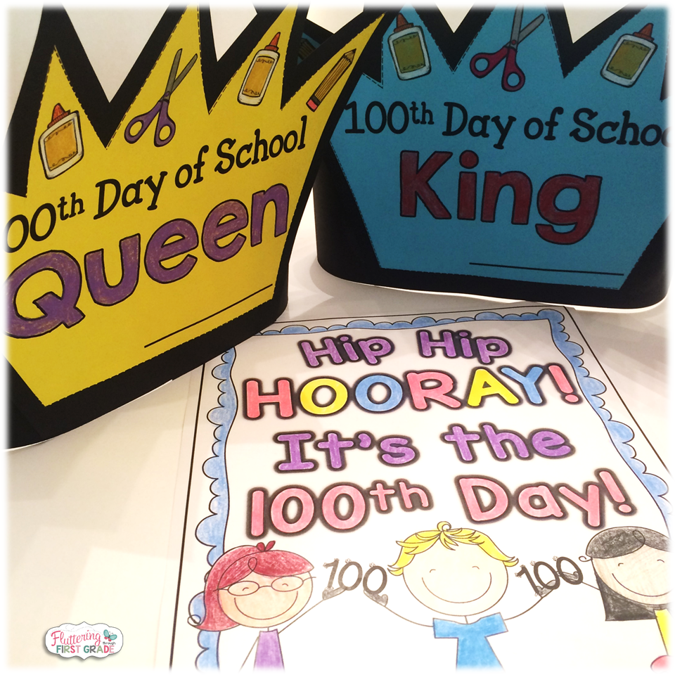 100th Day of School crowns, coloring pages and more! 