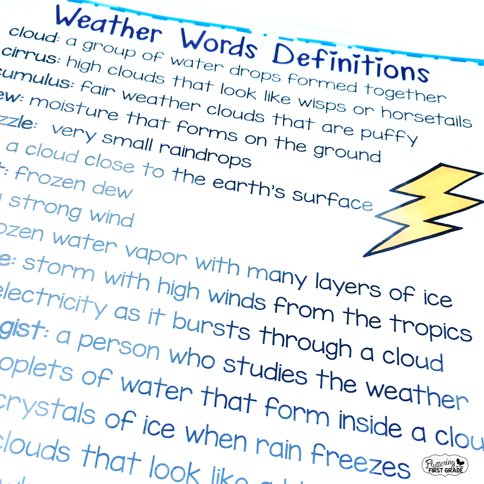 Weather vocabulary activities for the primary classroom. Weather bingo helps build essential science vocabulary through games.