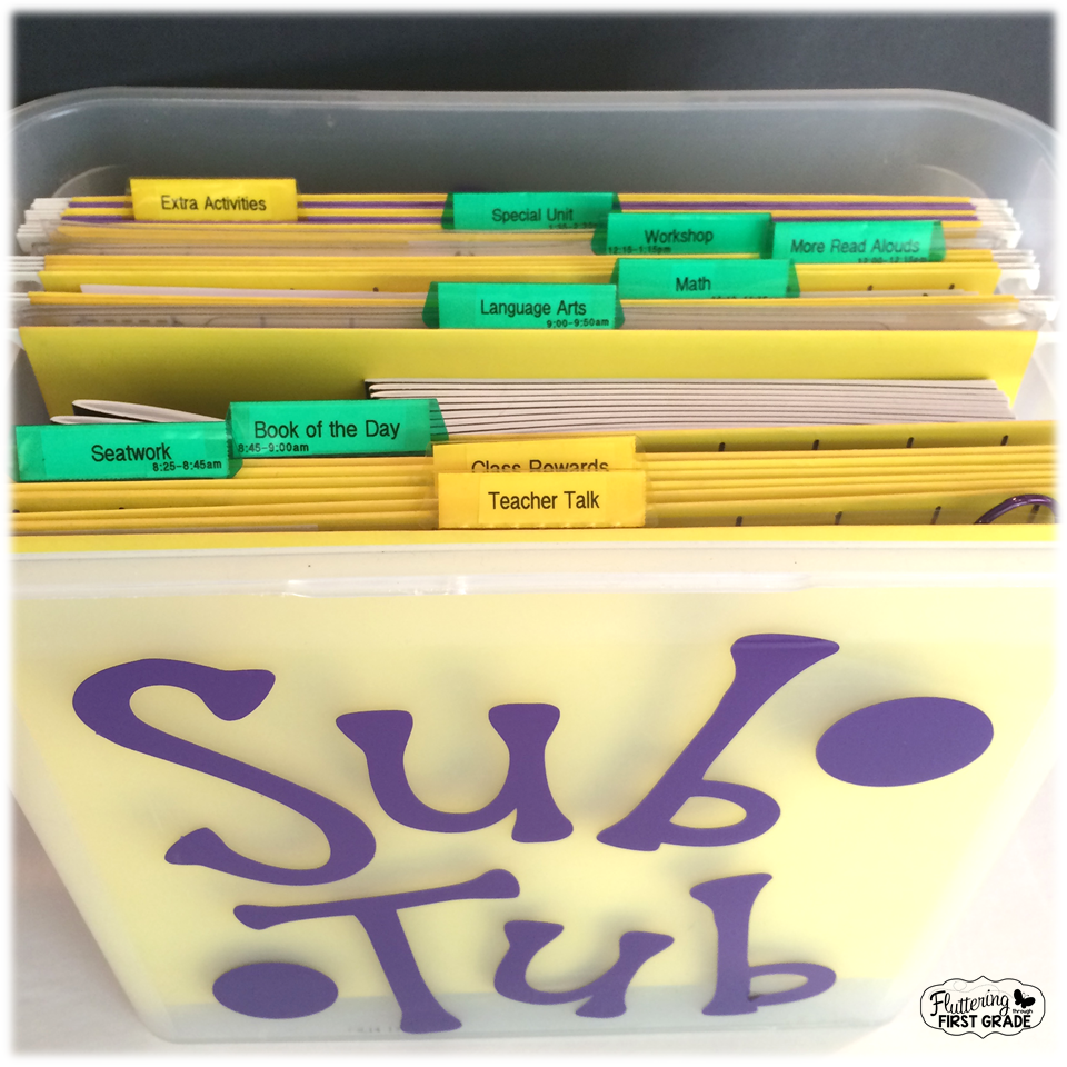 How to make a sub tub for the classroom