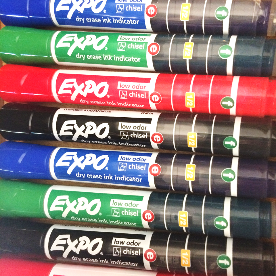 EXPO ink indicator dry erase markers