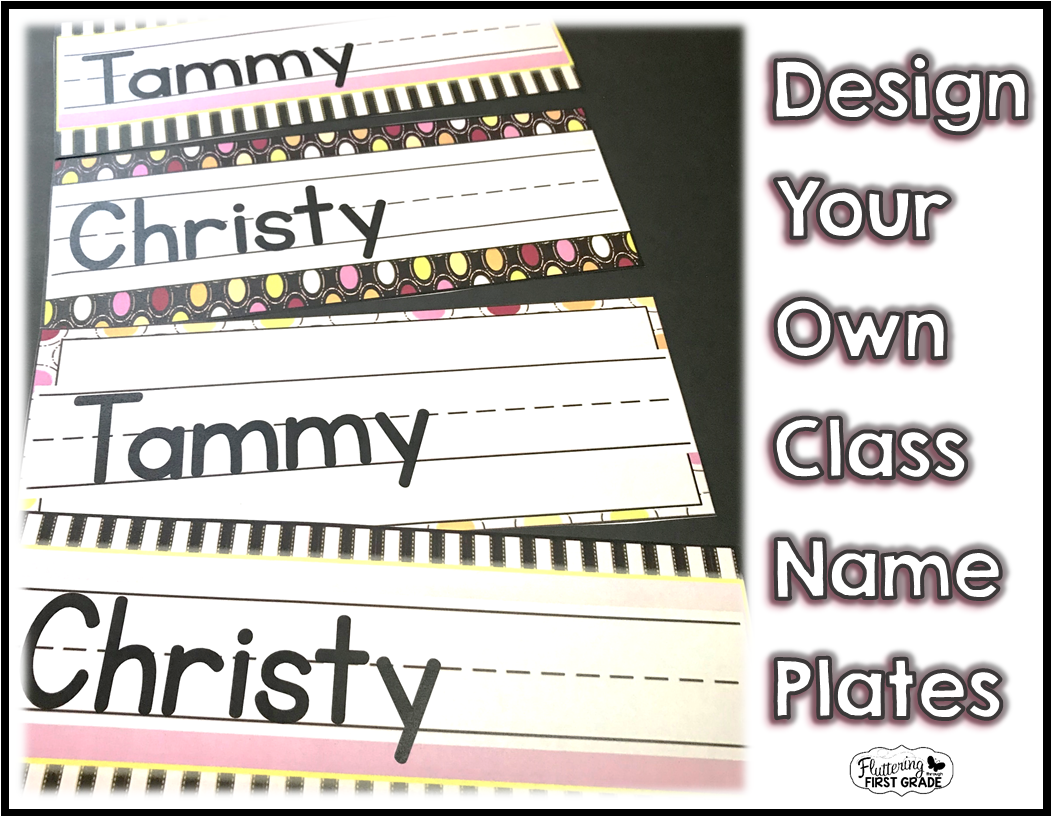 Personalize your own class nameplates with editable classroom decor.
