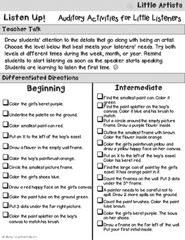 Distance Learning - Listening Activities for Common Core~ Listen Up FREEBIE - Image 3