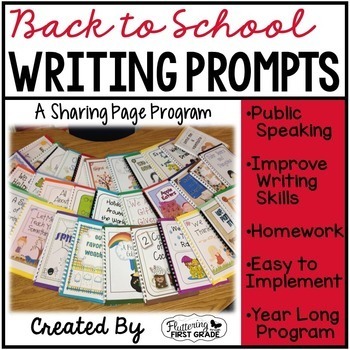 Distance Learning - Writing Prompts for Back to School Class Share Time ...